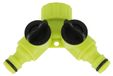 Séparateur de tuyau robinet double - Vanne 2 voies réglable - Plastique ABS - Vert pistache - Pour jardin et camping-car