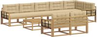 vidaXL Buiten bankenset 9-delig Wit en Beige Polyester