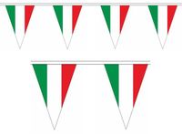 Merkloos / Sans marque Shoppartners Bv Italie vlaggetjes slinger - 20 meter - Landen thema feestartikelen/versieringen - puntvlaggen - polyester