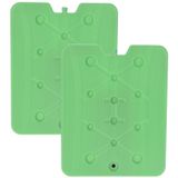 Excellent Houseware Koelelement Ice Pack - 2x - groen - plat - polyethyleen - 900 gram - 32 x 25 x 1 cm - schijf