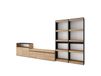Ensemble meuble tv effet bois de chêne et noir 370x35x186cm