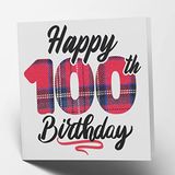 Maturi Gelukkige 100e verjaardag Tartan Card - Blank Inside
