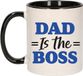 Bellatio Decorations Mok Papa - Zwart Oor - Pap is de Baas - 300 ml