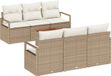vidaXL - Banc de jardin - Set - 7 - pièces - Beige - et - Crème - polyrotin