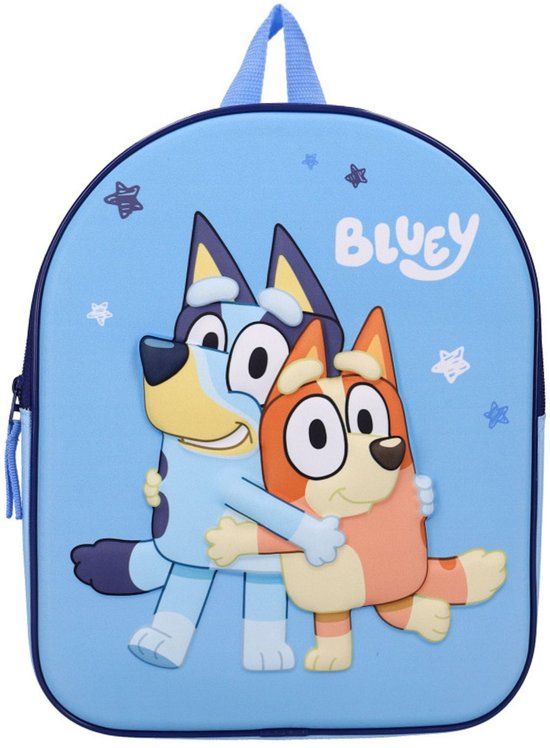 Bluey 3D Rugzak - Schooltas - Polyester - Blauw - Rugzak kind
