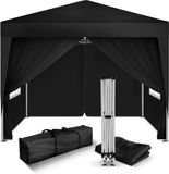 Kronenburg Vouwtent Partytent 2 x 2m, Kleur Zwart - 4 Zijelementen - Waterdicht Pavillon - UV-bescherming 50