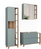 Vicco Meuble de salle de bain Karen, Sonoma/Bleu, 3 pièces
