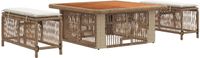 vidaXL Tuin Eettafel Set 3-delig Beige en Crème Poly Rattan