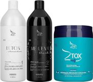 Kit Zap Me Leva Black & Detox Brazilian Keratin Treatment 2x1000 ml & Zap Bluetox Ztox Blue Matiz Mask 950g