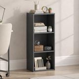 Vida Designs Oxford 3 Laag Kubus Boekenkast, Modern Space-Saving Opbergmeubel for Woonkamer, Slaapkamer or Kantoor, Vrijstaand Display Shelf, H80xW32xD24cm (Grijs)