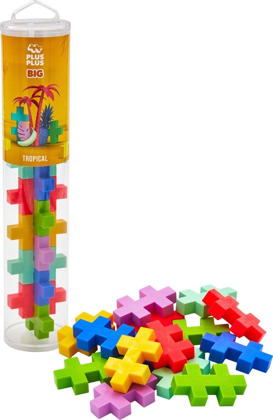 PP3431 Plus-Plus BIG Tube tropical 15 delige bouwset