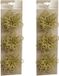 Merkloos Kerstboomversiering Bloemen - 6x stuks - 11 cm - goud glitter - op clip - ornament
