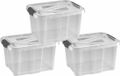 Hega Hogar Opbergbox - 4 stuks - Transparant/Blauw - 17 liter