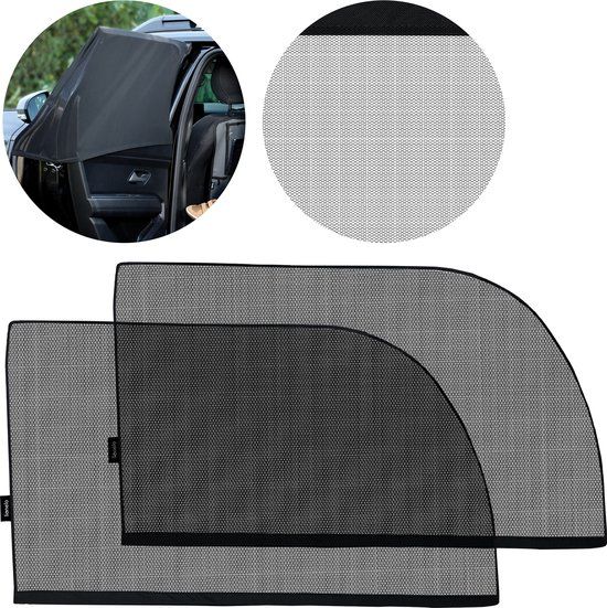 Lionelo SunBlocker – Zonneschermen voor Autodeuren – 2 stuks – Zwart – Universeel