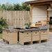 Prolenta Maison Exclusive Tuinset voor buiten, 11-delig, met kussens, mix van beige kleur, gemaakt van polyrotan