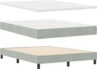 vidaXL Boxspring bed met hoofdeinde Lichtgrijs 140 x 190 cm Fluweel