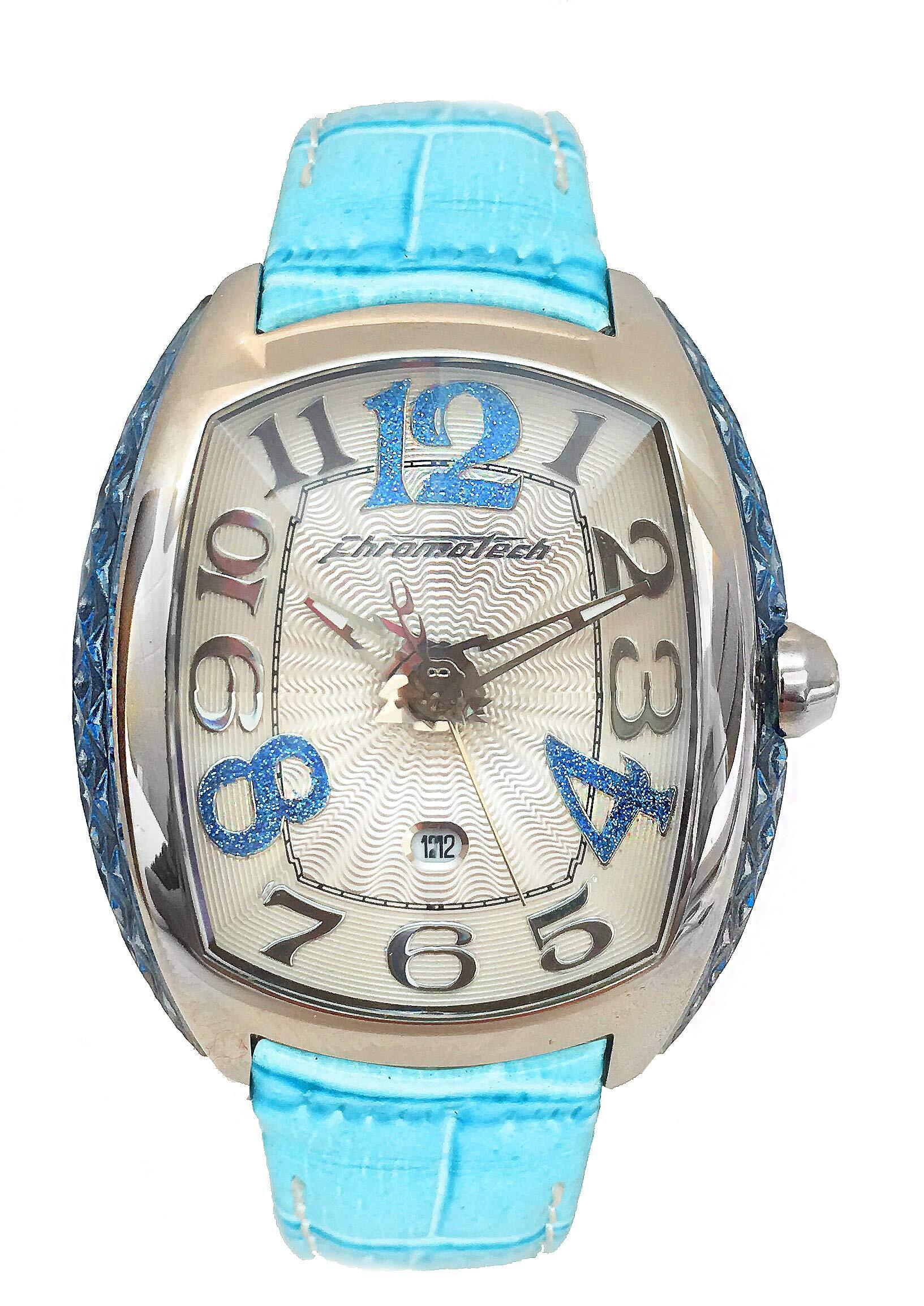 Chronotech dames analoog kwarts horloge met lederen armband CT7998L-01