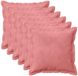 vidaXL Kussensloop 6 pcs HOUTEN Roze 30 x 30 cm Fluweel