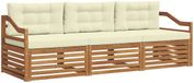 vidaXL Loungeset Bank 3-delig Natuurlijk en Crème Acacia Hout