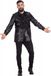 Wilbers Jaren 80 & 90 Kostuum | Zwarte Ruchesblouse Satijn Foute Disco | Maat 58 | Carnaval kostuum | Verkleedkleding