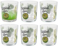 Gerimport Mojito cocktailglazen - 6 stuks - transparant glas - 360 ml