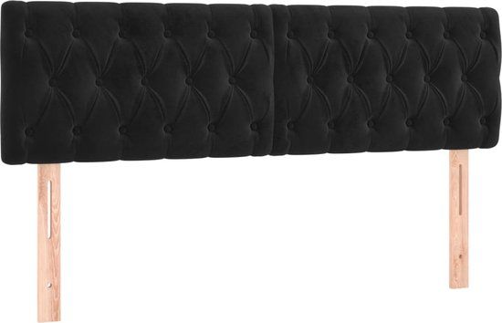 vidaXL Hoofdborden 160x7x78/88 cm fluweel zwart
