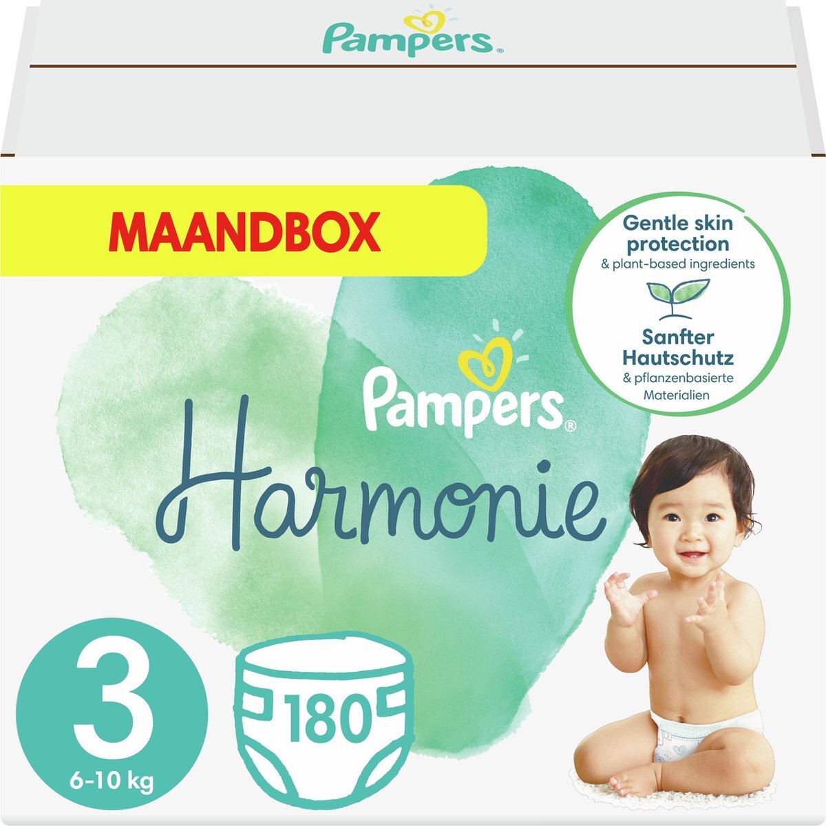 Pampers Harmonie - Maat 3 (6kg-10kg) - 180 Luiers - Maandbox