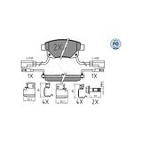 MEYLE Bremsbelagsatz, Scheibenbremse 0252448617/PD Hinterachse | Compatibel met: FORD TRANSIT Bus, TRANSIT Kasten, TRANSIT Pritsche/Fahrgestell, TRANSIT TOURNEO Bus