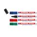 edding 3300 permanent marker - zwart, rood, blauw, groen - 4 stiften - beitelpunt 1-5 mm