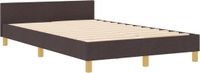 vidaXL Bedframe met hoofdeinde Donkerbruin 120 x 190 cm Stof