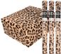 Bellatio Decorations Cadeau Inpakpapier pantervel print - 3 stuks - bruin