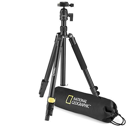 National Geographic Travel Photo Statief Kit met Monopod, Aluminium, 4-Sectie Benen, Hendel Sloten, Lading up 6kg, Draagtas, Ball Head, Quick Release, NGTR001L