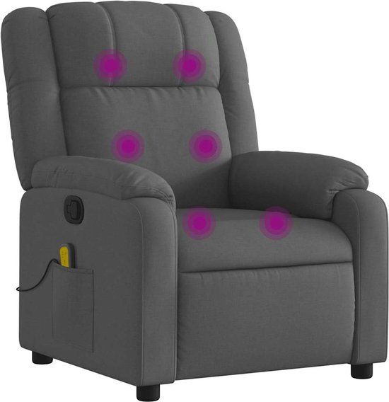vidaXL Massagestoel verstelbaar stof donkergrijs