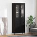 vidaXL Hoge kast, zwart, eikenlook, 69,5 x 34 x 180 cm, houtvezel