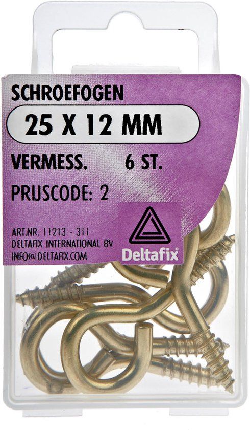 Deltafix Schroefogen - 6x - verzinkt metaal - 25 x 12 mm