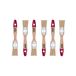 Hardy Working Tools 6x platte kwastenset 25 mm serie 36 met natuurlijke lichte haren, 6 stuks. Schilderskwastenset met handvat van natuurlijk hout, ideaal als lakkwastenset.