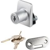 Siso Serrure pour porte vitrée SQUARE pour verre de 4 à 6 mm d'épaisseur, argent mat, à clés identiques