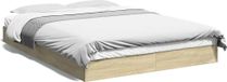Maison Exclusive - Cadre de lit sans matelas, chêne Sonoma, 140x200 cm, panneau de particules