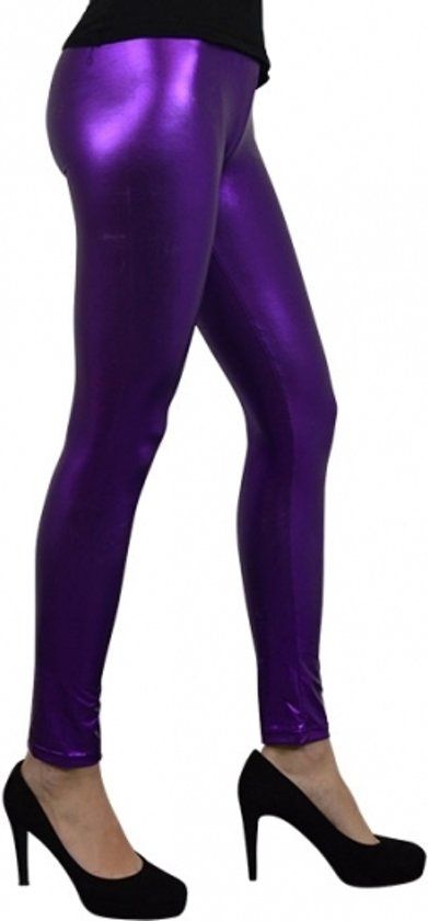 Smiffys Glimmende paarse legging maat S/M