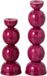 J-Line Kandelaars - ijzer - fuchsia - set van 2