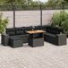 Maison Exclusive - Ensemble de meubles de jardin 9 pièces avec canapé et coussins, noir, en polyrotin