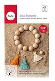 Rayher Knutselpakket armband "Boho Summer", ca. 8 cm ø, met 4 wisselhangers, 4 cm lang, DIY armband, armband om te knutselen, houten kralen FSC-gecertificeerd, 15402000
