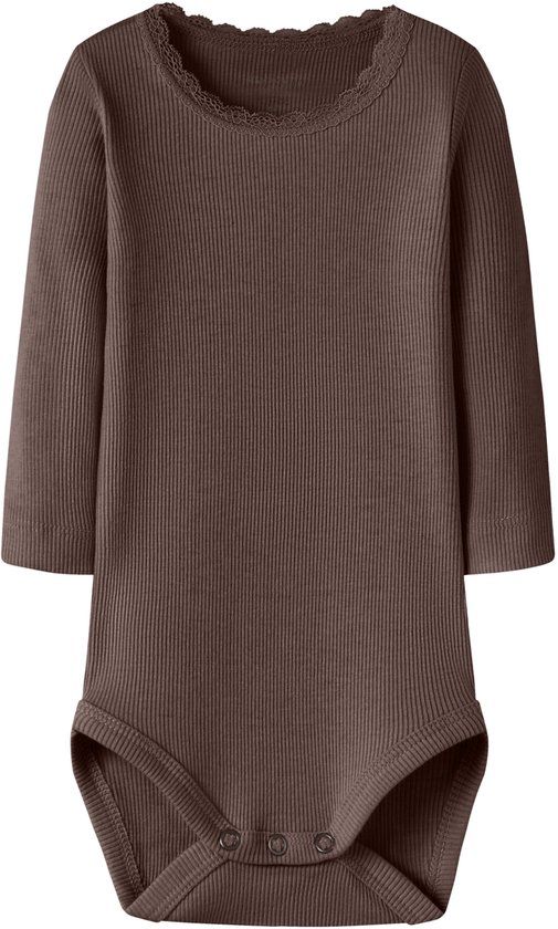 NAME IT NBFKAB LS BODY NOOS Baby Bodies French Roast Katoen/Modal/Elastaan Maat 62