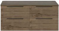 BES LED Seville Badmeubelset 120 cm - 4 Laden - Wastafelblad Tabacco Edge Greep