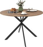 Homcom Eettafel Spaanplaat Staal Bruin 120x120x75 cm