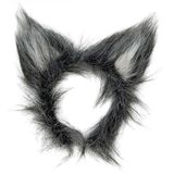 W WIDMANN MILANO Party Fashion 2324W - haarband wolfs-oren, van pluche, zwart/grijs, kostuumaccessoires, weerwolf, themafeest, carnaval