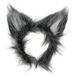 W WIDMANN MILANO Party Fashion 2324W - haarband wolfs-oren, van pluche, zwart/grijs, kostuumaccessoires, weerwolf, themafeest, carnaval