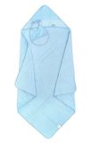 Ti TIN babybadhanddoek + capuchon + slabbetje met kruissteek, hemelsblauw