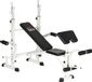 HOMCOM banc de musculation avec support d'haltères réglable - Banc de fitness pour l'entraînement avec poids à domicile - Banc d'entraînement avec barre de jambes