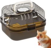 Merkloos / Sans marque Hamster Transportbox - Dierenkooi - Huisdieren Vervoeren - Met Loopwiel - 25x22x19 cm - Wit